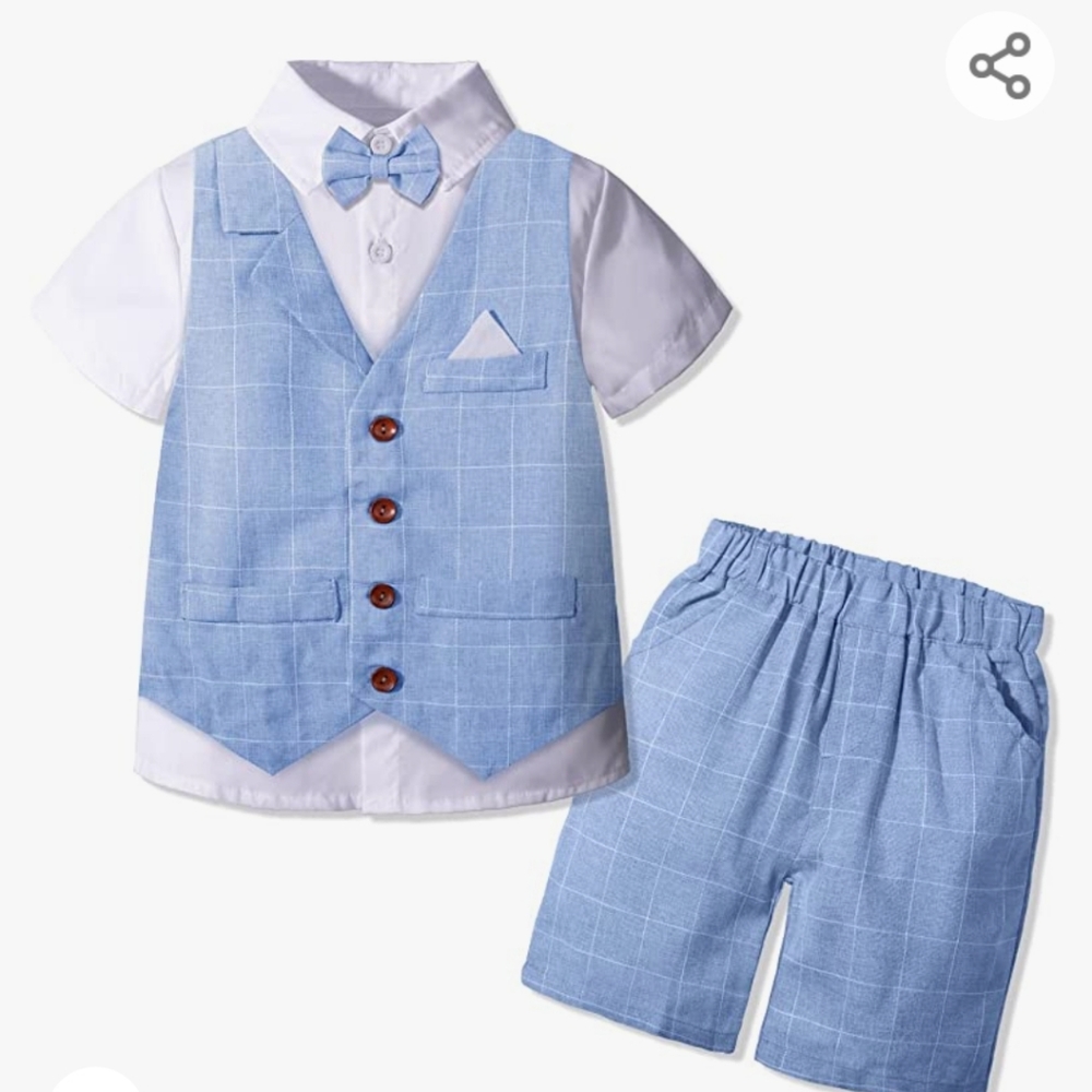 Boy's Tuxedos Toddler Formal Suits Set Kids Slim Fit Suit for Weddings